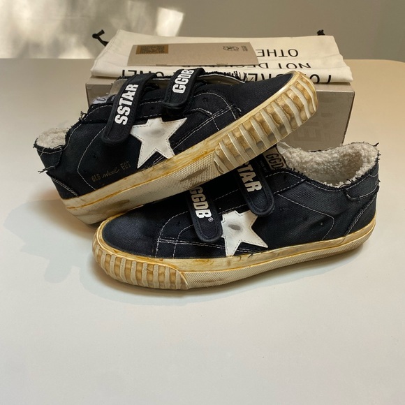 Golden Goose High Old School Classic Canvas Black Sneaker Shearling sz 40 NIB - Picture 6 of 13